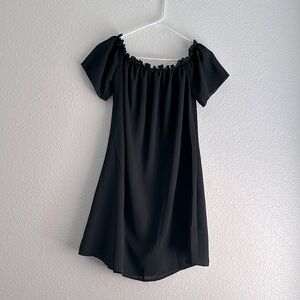 Off the shoulders black dress